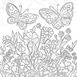 Free Printable Pictures Of Flowers And Butterflies - Printable Coloring page