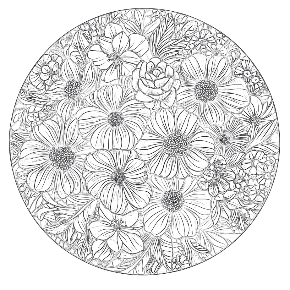 Full Page Flower Mandala Coloring Pages