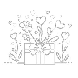 Heart Flower Coloring Pages - Printable Coloring page