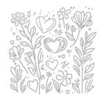 Heart Rose Coloring Pages