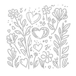 Heart Rose Coloring Pages - Printable Coloring page