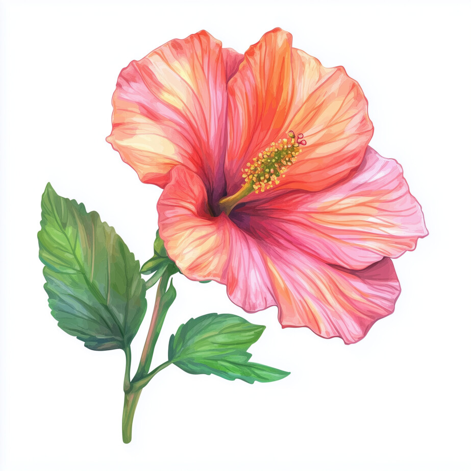 Hibiscus Coloring Page 2