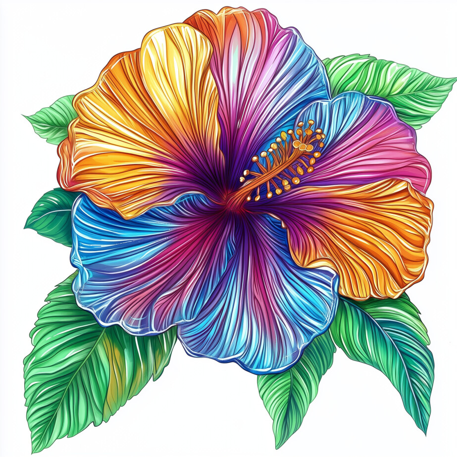 Hibiscus Flower Coloring Page 2