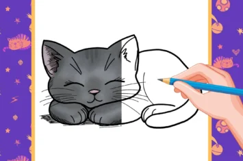 Cómo Dibujar Un Gato Negro Durmiendo – Guía Paso A Paso Para Dibujar