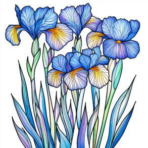 Iris Flower Coloring Page | Coloring Pages Mimi Panda