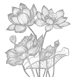 Lotus Flower Color Page - Printable Coloring page