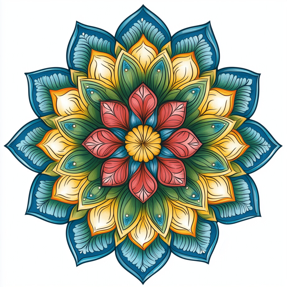 Lotus Mandala Coloring Page 2