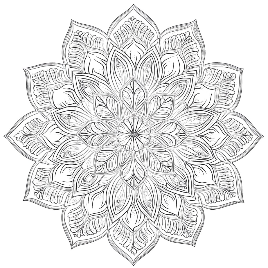 Lotus Mandala Coloring Page