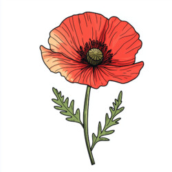 Poppy Coloring Sheet - Origin image