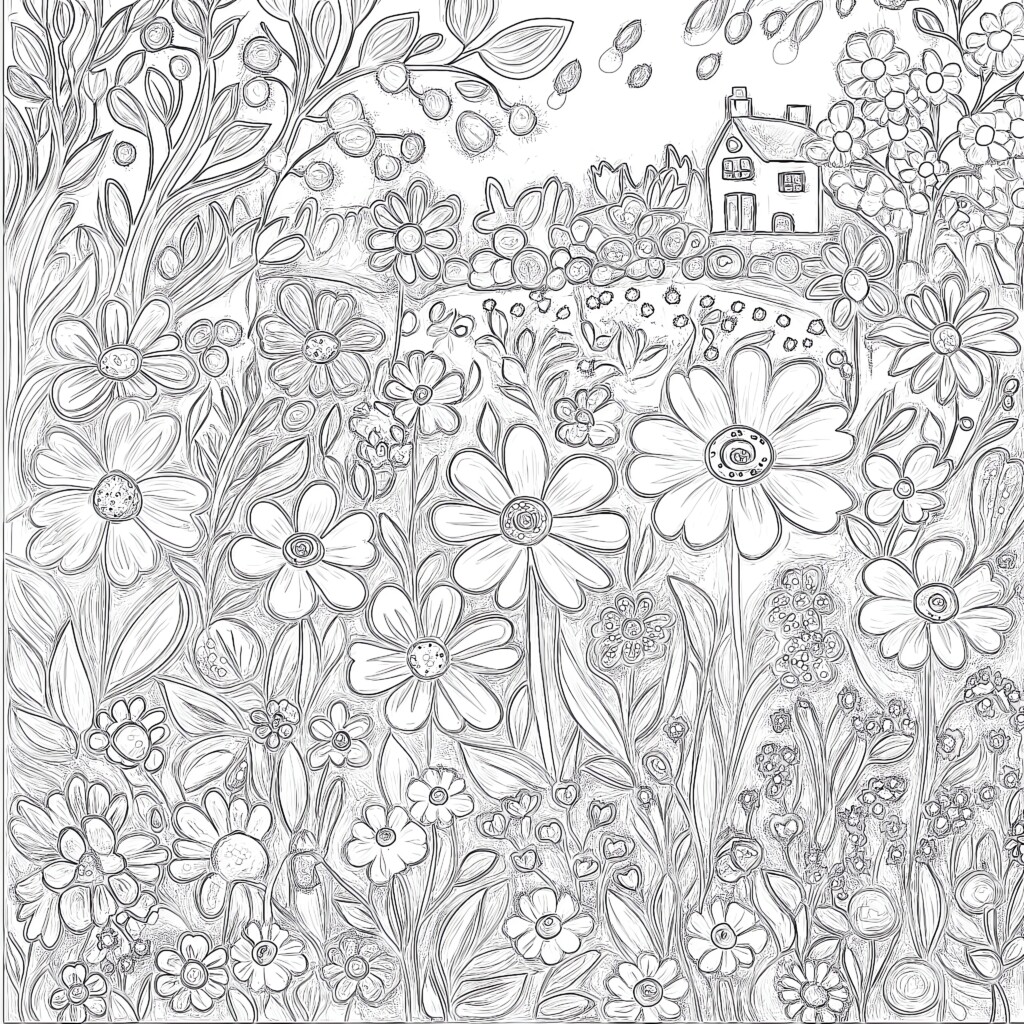 Printable Floral Coloring Pages Coloring Pages Mimi Panda