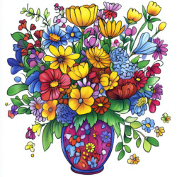 Printable Flower Bouquet Coloring Pages - Origin image