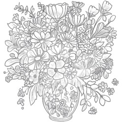 Printable Flower Bouquet Coloring Pages - Printable Coloring page