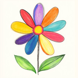 Printable Flower Colouring - Origin image