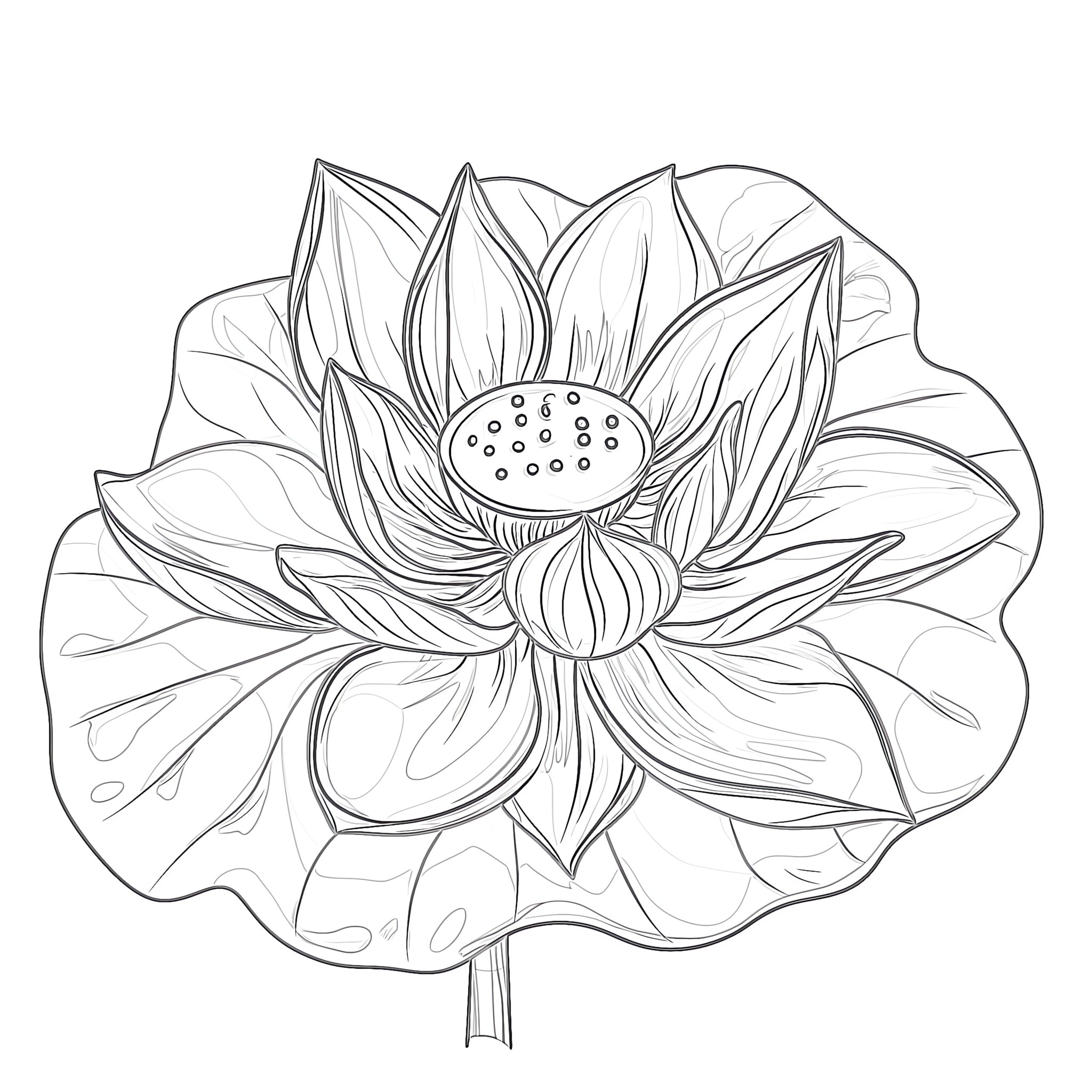 Printable Lotus Flower Pictures | Coloring Pages Mimi Panda