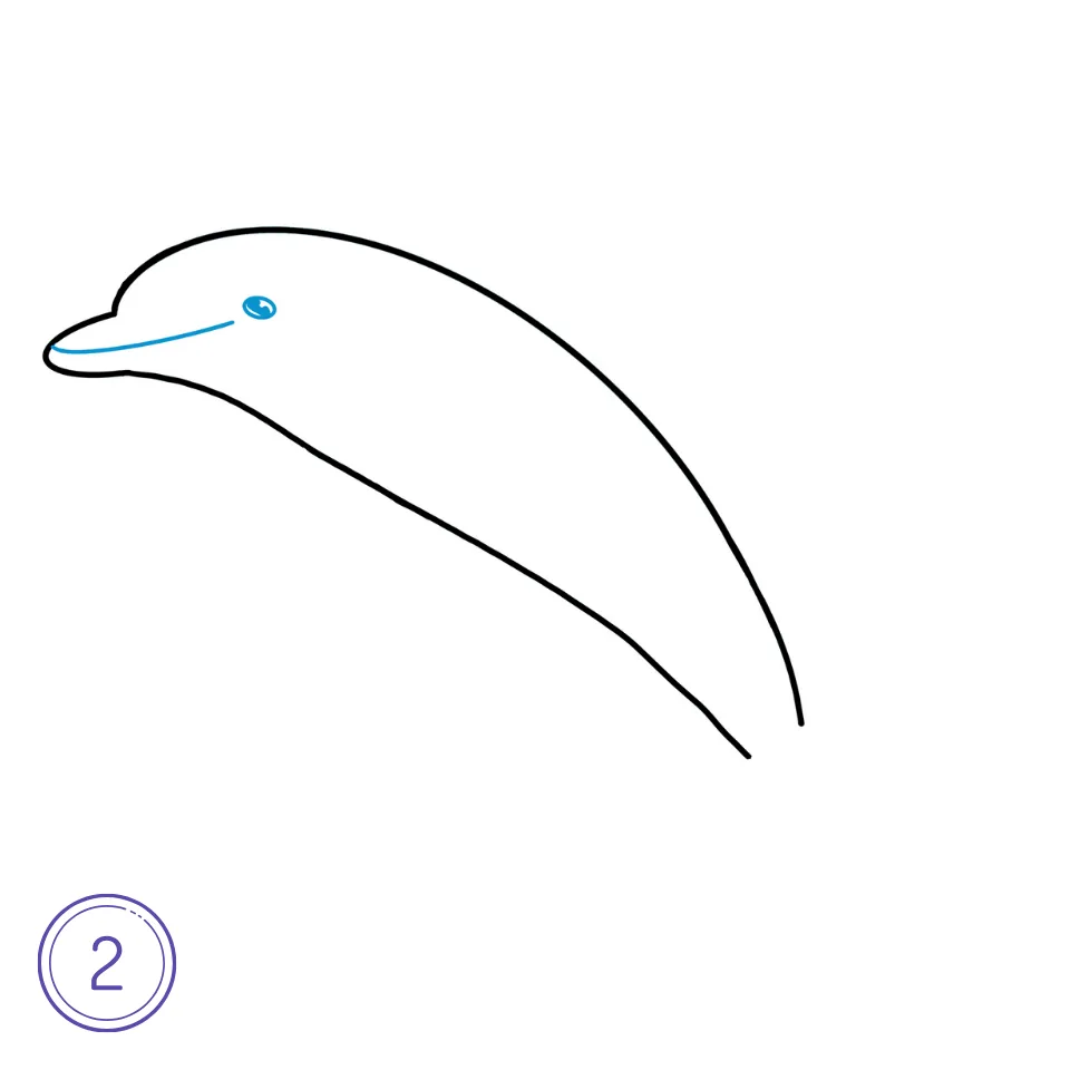 Wie man einen Delfin zeichnet Schritt 2