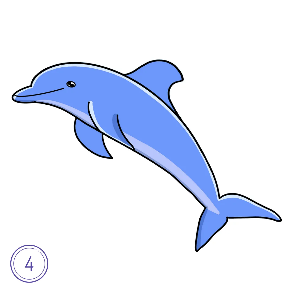 Wie man einen Delfin zeichnet Schritt 4