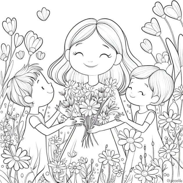 Online Coloring Mother’s Day Printable Coloring Pages Coloring