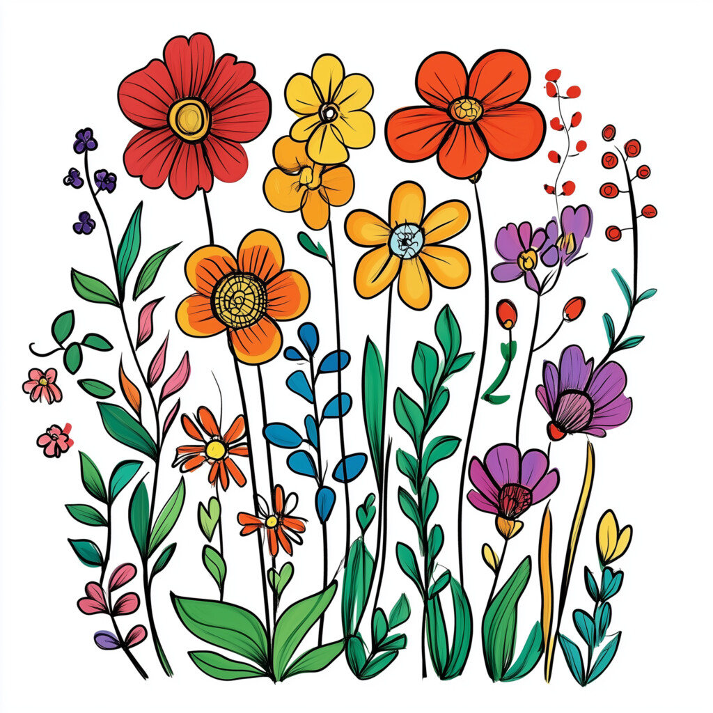 Flower Picture To Color And Print | Coloring Pages Mimi Panda
