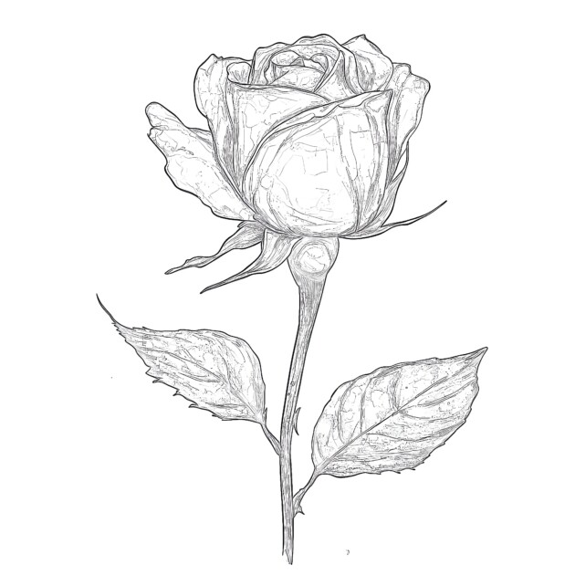 Realistic Rose Coloring Pages | Coloring Pages Mimi Panda