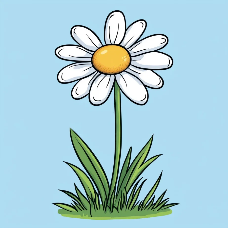 Simple Daisy Coloring Page | Coloring Pages Mimi Panda