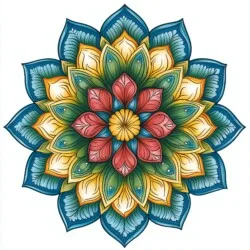 Simple Flower Mandala Coloring Pages - Origin image