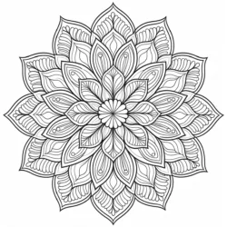 Simple Flower Mandala Coloring Pages - Printable Coloring page