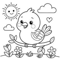 Bird Coloring Pages For Kids - Printable Coloring page
