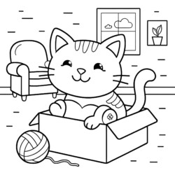 Cat Coloring Pages For Kids - Printable Coloring page