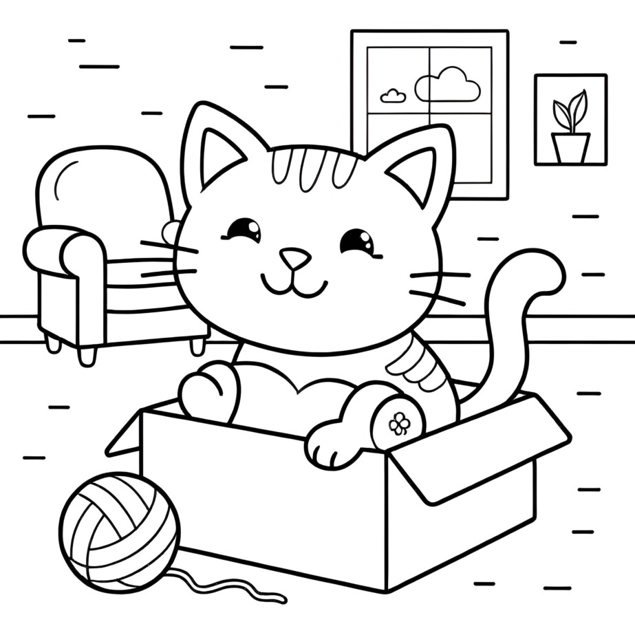 Cat Coloring Pages For Kids