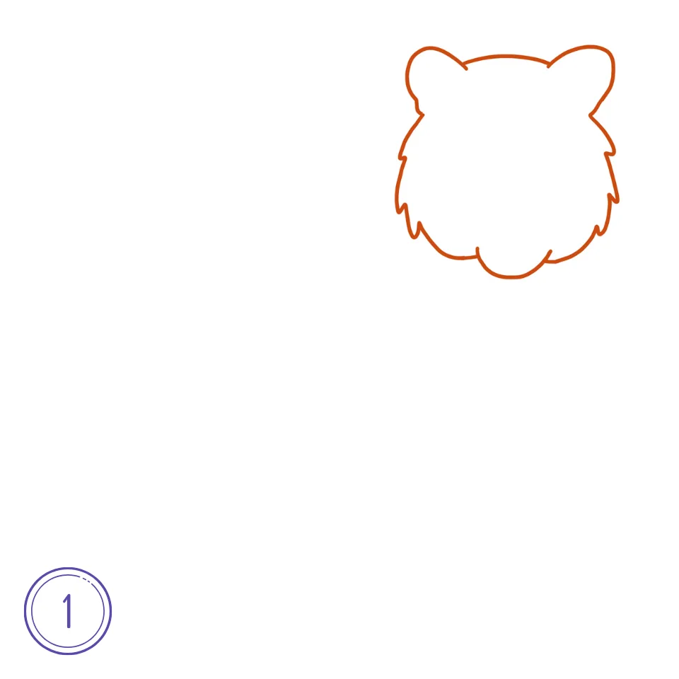 How to Draw a Tiger Step 1