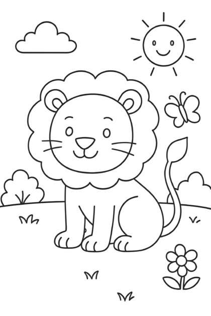 Online Coloring Lion Coloring Pages For Kids Coloring Pages Mimi Panda