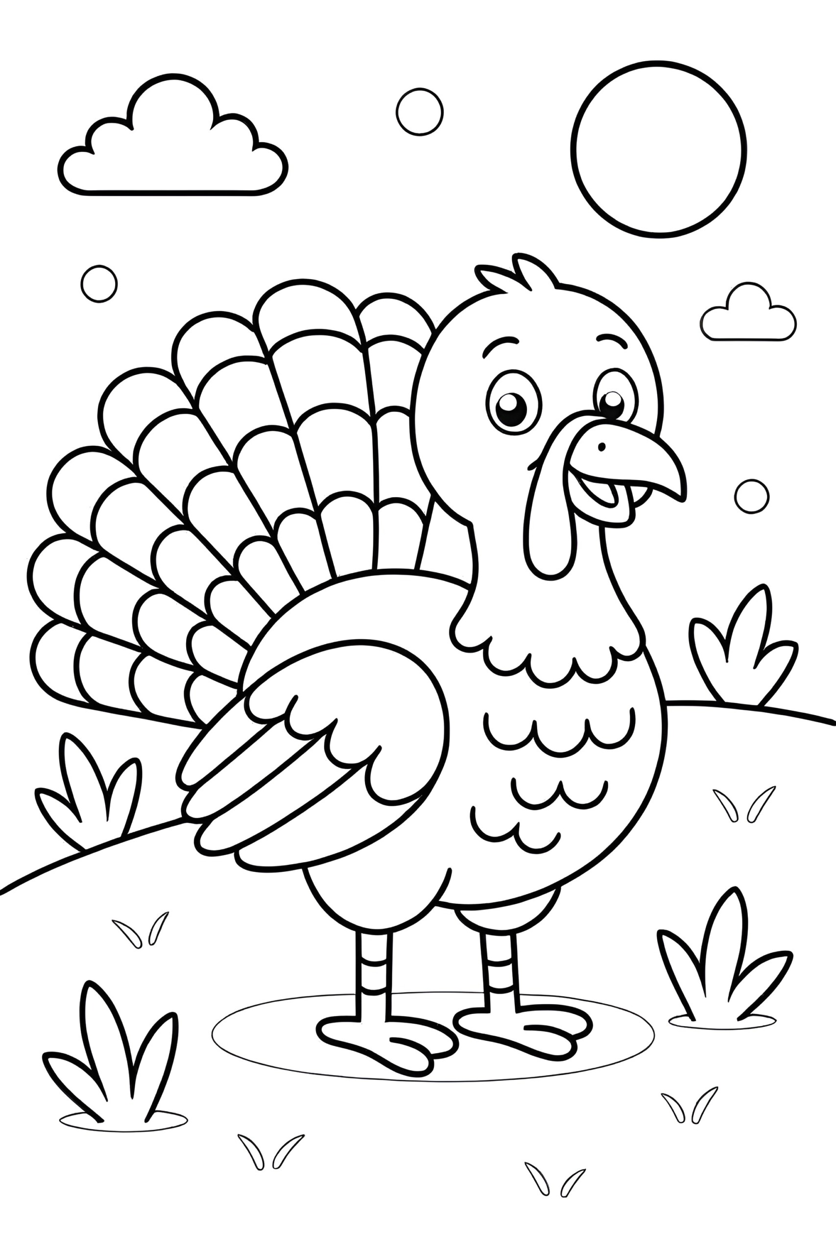 turkey coloring pages for kids scaled turkey coloring pages for kids | coloring pages mimi panda