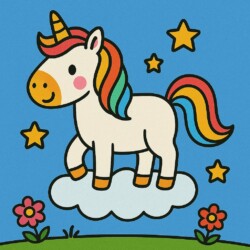 Unicorn Coloring Pages For Kids - Origin image