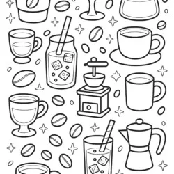 Adult Coloring Pages Coffee - Printable Coloring page