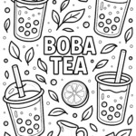 Boba Tea Coloring Page