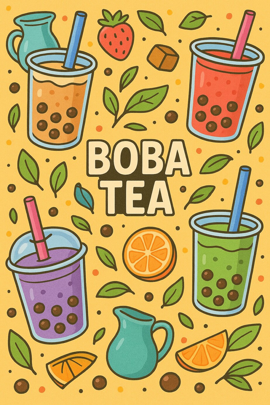 Boba Tea Coloring Page 2