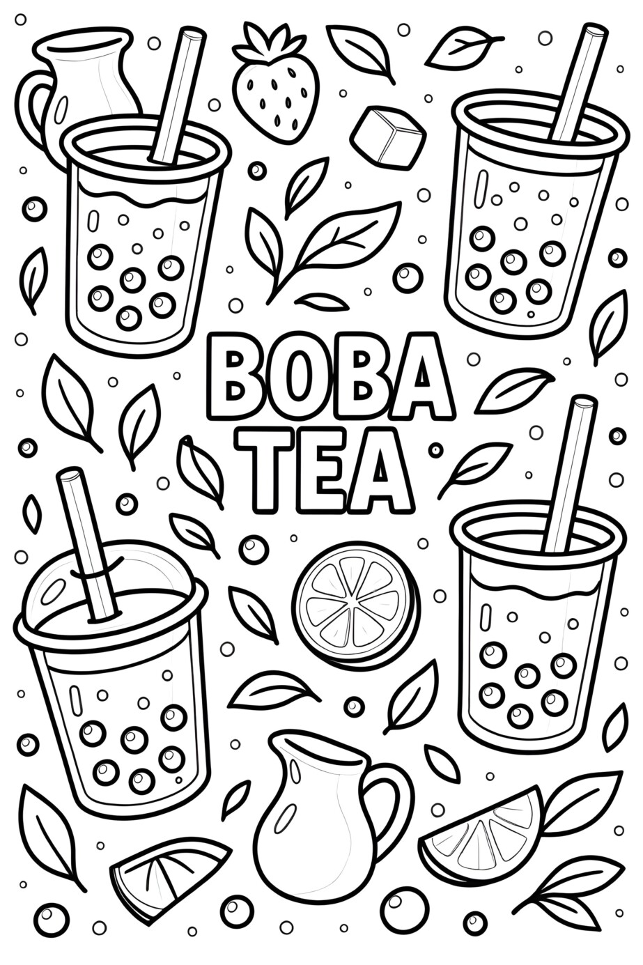 Boba Tea Coloring Page