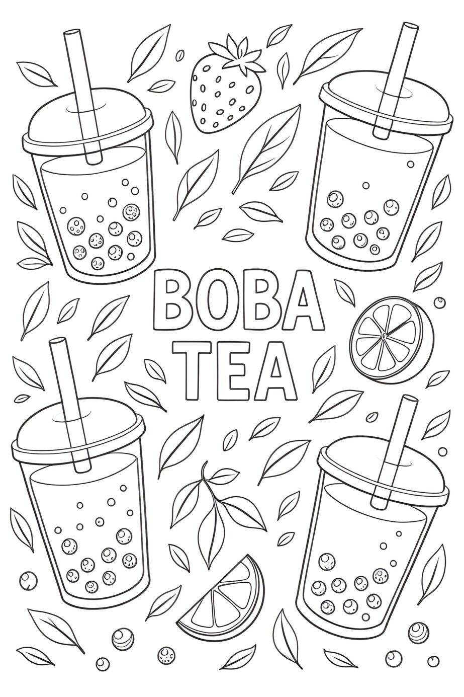 Boba Tea Coloring Pages