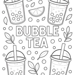 Bubble Tea Coloring Pages - Printable Coloring page