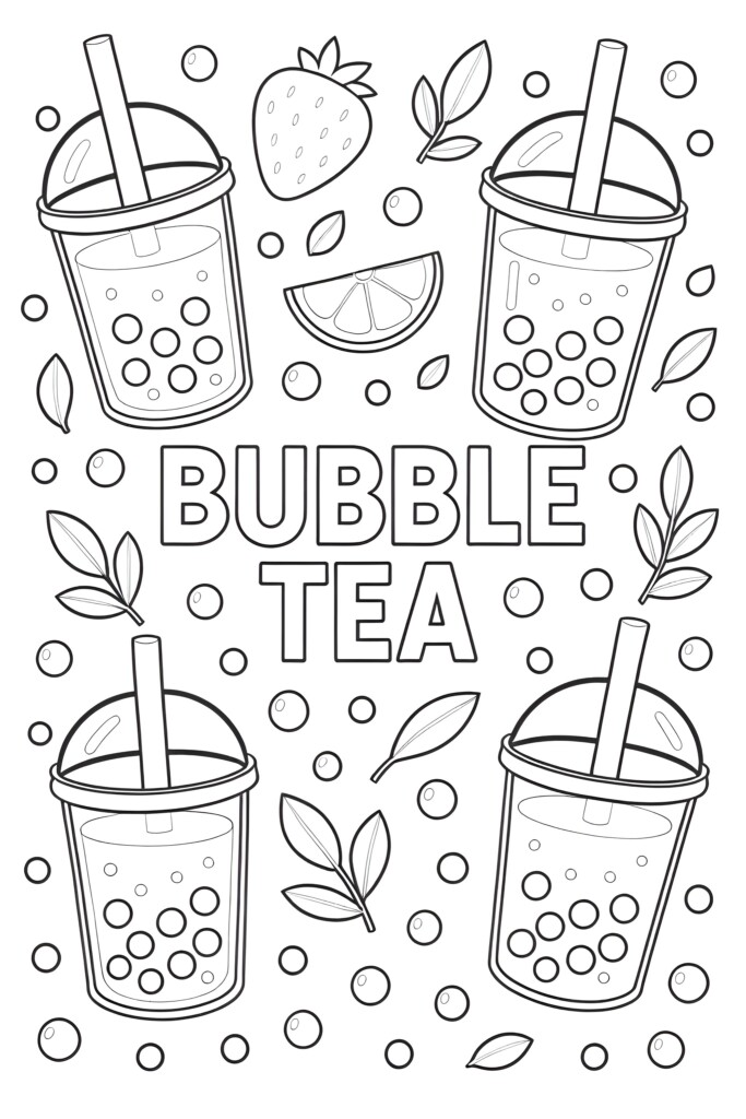 Bubble Tea Coloring Pages | Coloring Pages Mimi Panda