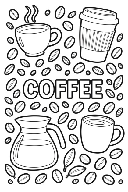 Online Coloring Coffee Coloring - Coffee Coloring Pages 420x630