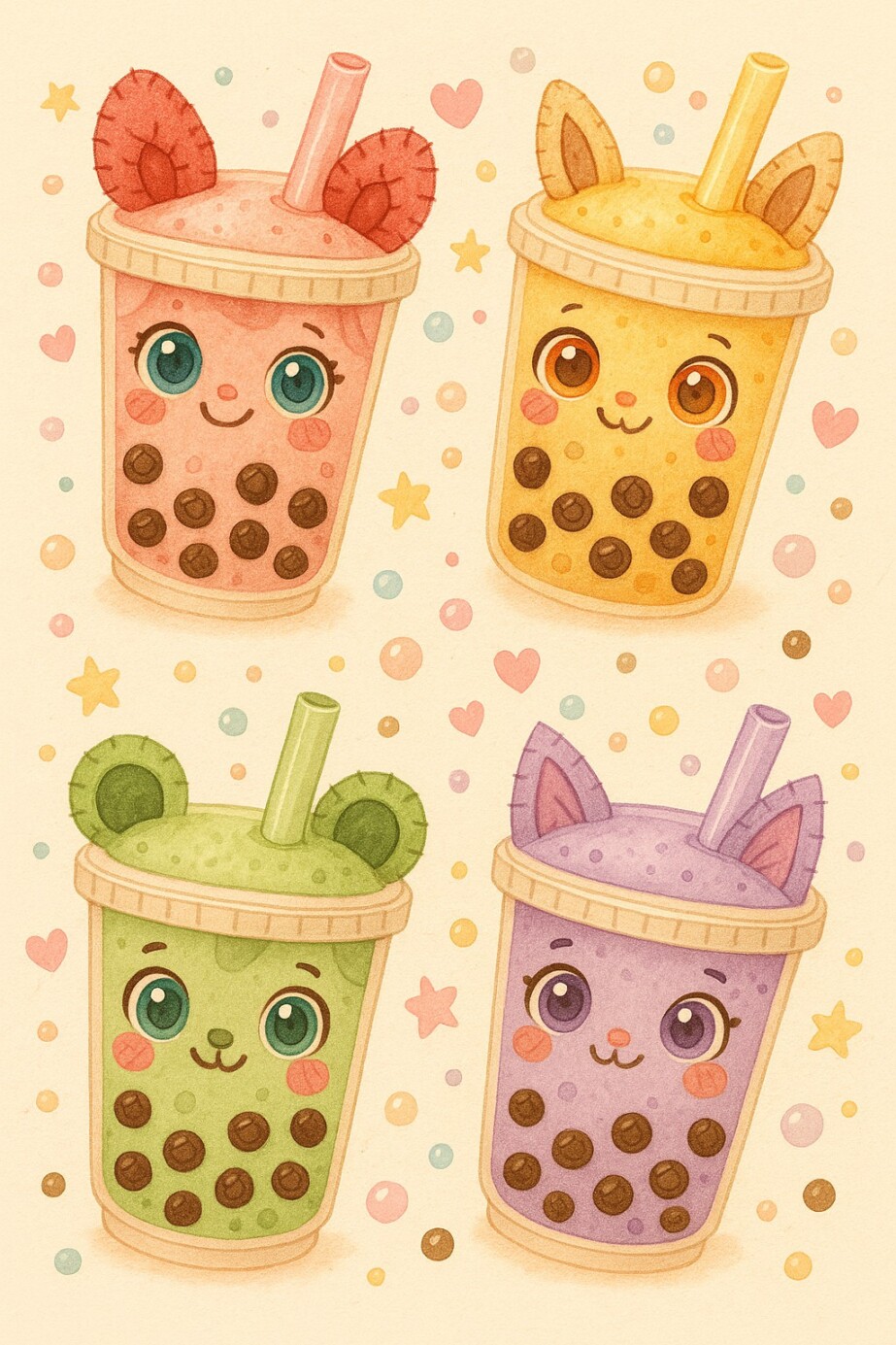 Cute Boba Coloring Pages 2
