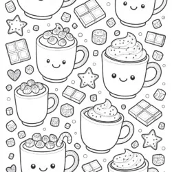 Hot Chocolate Coloring Page - Printable Coloring page
