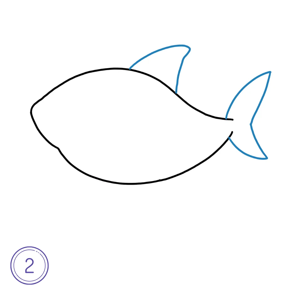 How to Draw a Shark Step 2