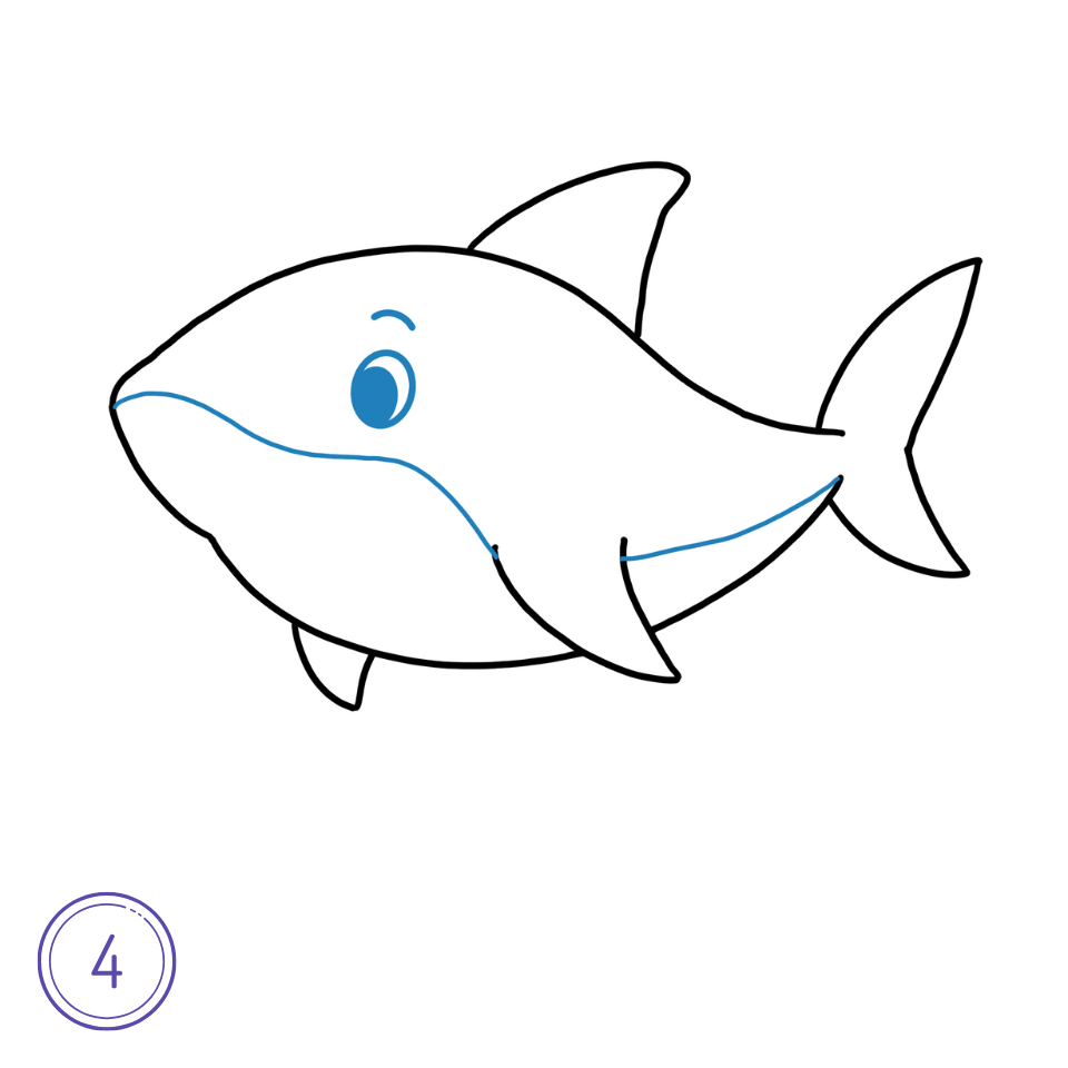 Comment dessiner un requin Étape 4