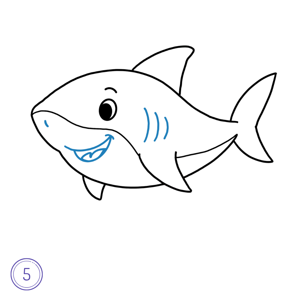 Comment dessiner un requin Étape 5