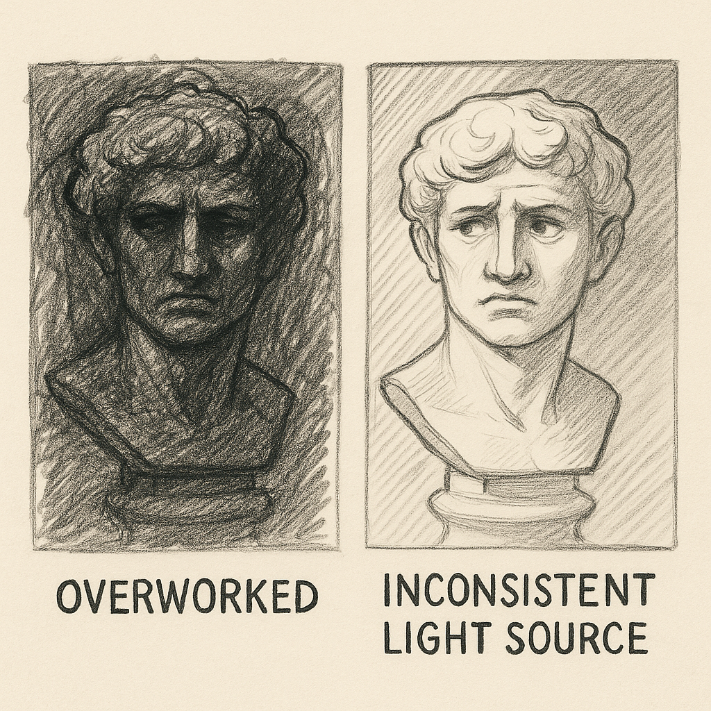 Dessin au trait vs Ombre 10