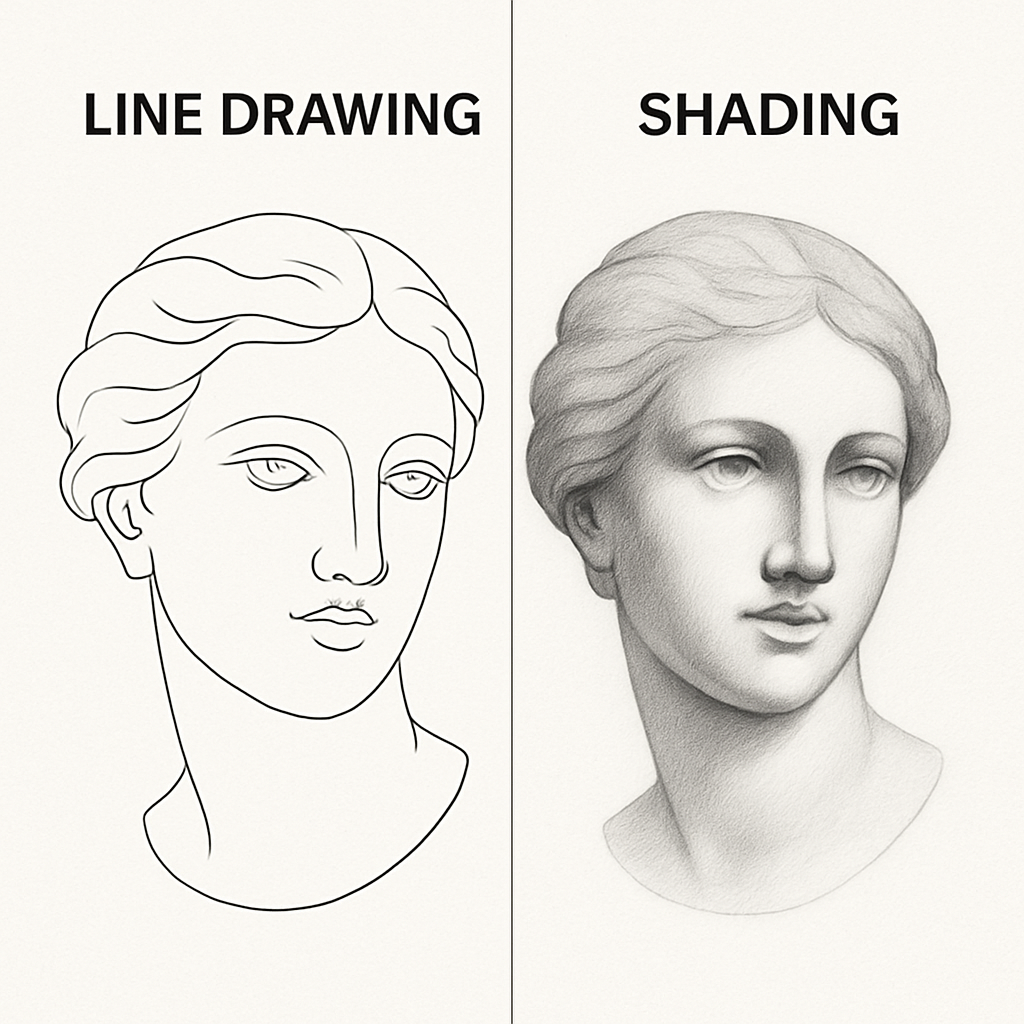 Dessin au trait vs Ombre 2