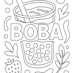 Boba Drink Coloring Pages - Printable Coloring page