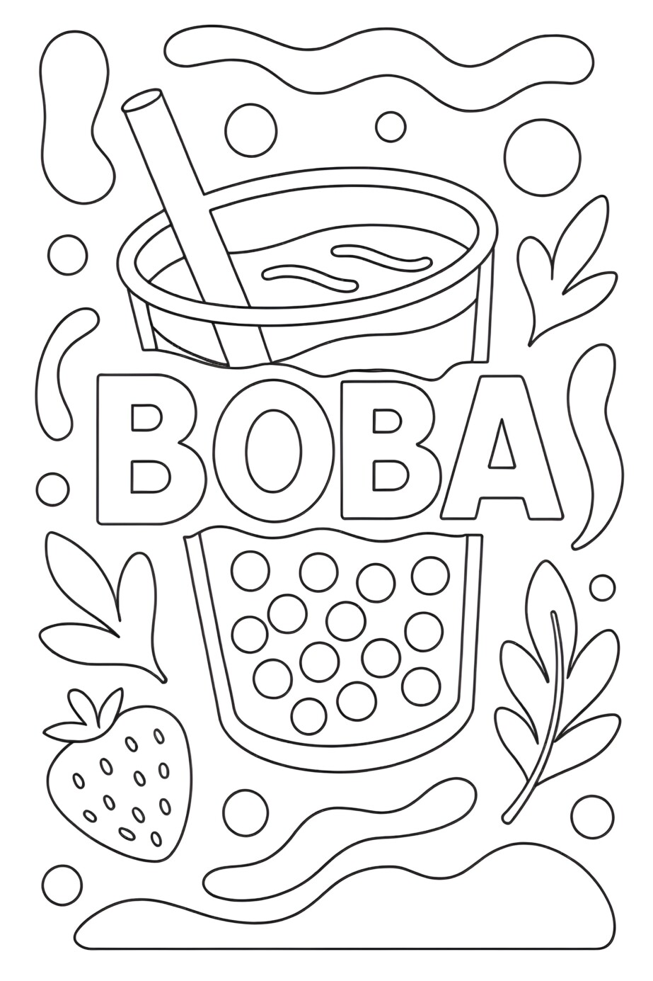 Boba Drink Coloring Pages